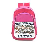 MERCHANDMANIA Mochila Rosa adulto frase graciosa valla semanita que llevo problemas colegio picnic excursión deporte adolescentes