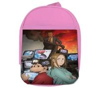 MERCHANDMANIA Mochila Rosa anime serie Darwin Jihen primate mono zoo animal colegio picnic excursión deporte niños