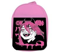 MERCHANDMANIA Mochila Rosa antisocial chain power logo girl man metal gotico colegio picnic excursión deporte niños