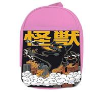 MERCHANDMANIA Mochila Rosa antisocial furioso gato monstruo cat zilla peliculas colegio picnic excursión deporte niños
