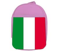 MERCHANDMANIA MOCHILA ROSA BANDERA DE ITALIA ROMA italianos pais nacion colegio picnic excursión deporte niños