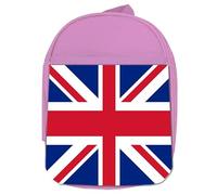 MERCHANDMANIA MOCHILA ROSA BANDERA INGLATERRA LONDRES ingles reino unido uk colegio picnic excursión deporte niños