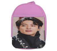 MERCHANDMANIA MOCHILA ROSA BTS personaje kpop cantante 2025 Jeon Jung-Kook colegio picnic excursión deporte niños