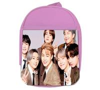 MERCHANDMANIA MOCHILA ROSA cantantes kpop bts dynamite life goes on colegio picnic excursión deporte niños