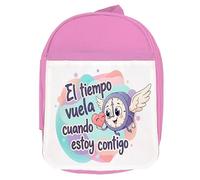MERCHANDMANIA Mochila Rosa frase bonita contigo amor san valentin aniversario enamor san valentin aniversarioados novios colegio picnic excursión deporte niños