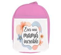 MERCHANDMANIA Mochila Rosa frase bonita dia de la madre increible mejor mama colegio picnic excursión deporte niños