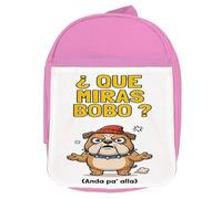 MERCHANDMANIA Mochila Rosa frase graciosa que miras bobo anda pa alla colegio picnic excursión deporte niños