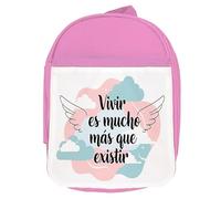 MERCHANDMANIA Mochila Rosa frase motivadora bonita filosófica vivir vida existir colegio picnic excursión deporte niños