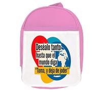 MERCHANDMANIA Mochila Rosa frase motivadora deseo sueño esfuerzo colegio picnic excursión deporte niños