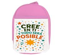 MERCHANDMANIA Mochila Rosa frase motivadora esfuerzo trabajo sueños colegio picnic excursión deporte niños