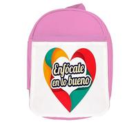 MERCHANDMANIA Mochila Rosa frase motivadora psicologia positiva positividad colegio picnic excursión deporte niños