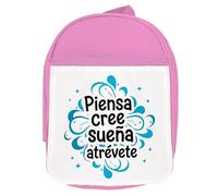 MERCHANDMANIA Mochila Rosa frase motivadora sueños futuro esfuerzo lucha colegio picnic excursión deporte niños