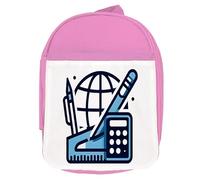MERCHANDMANIA MOCHILA ROSA logo profesor matematicas matematico colegio picnic excursión deporte niños