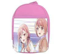 MERCHANDMANIA MOCHILA ROSA Love Is Indivisible by Twins gemelas Jinguji colegio picnic excursión deporte niños