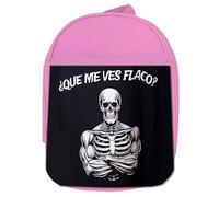 MERCHANDMANIA Mochila Rosa meme frase graciosa que me ves flaco musculos colegio picnic excursión deporte niños