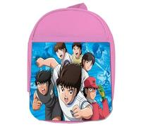 MERCHANDMANIA MOCHILA ROSA Oliver y benji capitan tsubasa futbol infantil colegio picnic excursión deporte niños