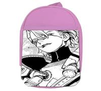 MERCHANDMANIA Mochila Rosa serie anime dr stone temp 4 personaje stanley colegio picnic excursión deporte niños