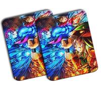 MERCHANDMANIA Pack 2 Alfombrillas Grandes Fuego Agua Combate peli Samurais Ninjas Anime Mousepad Raton