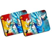 MERCHANDMANIA Pack 2 Alfombrillas Grandes Guerreros Anime Lucha Dioses Serie peleas Videojuego Mousepad Raton