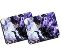 MERCHANDMANIA Pack 2 Alfombrillas Grandes Serie Anime manhwa Solo Leveling Sun Jing-Woo Mousepad Raton