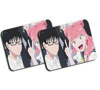 MERCHANDMANIA Pack 2 Alfombrillas Grandes Serie Anime sheihantai na Kimi to boku Novios Personajes Mousepad Raton