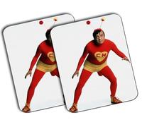 MERCHANDMANIA Pack 2 Alfombrillas Grandes Super heroe Serie Retro Graciosa Risa Antigua Mousepad Raton
