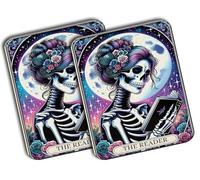 MERCHANDMANIA Pack 2 Alfombrillas Medianas Carta Tarot Graciosa Meme Lector Libros Biblioteca Mousepad Raton