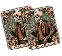 MERCHANDMANIA Pack 2 Alfombrillas Medianas Carta Tarot Graciosa Meme Profesor Maestro Inteligente Mousepad Raton