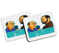MERCHANDMANIA Pack 2 Alfombrillas Medianas Frase Graciosa Que me quedo sin Comer Trabajo pobre Mousepad Raton