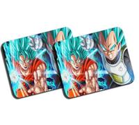 MERCHANDMANIA Pack 2 Alfombrillas Medianas Guerreros Anime Lucha rivales Serie peleas Bola Mousepad Raton
