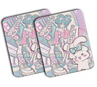 MERCHANDMANIA Pack 2 Alfombrillas Medianas Hatsune Miku Retro Arte Vintage Poster Dibujos Mousepad Raton