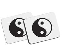 MERCHANDMANIA Pack 2 Alfombrillas Medianas Religion taoista fe Bien Mal Ying Yang Karma Equilibrio Mousepad Raton