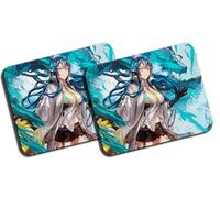 MERCHANDMANIA Pack 2 Alfombrillas Medianas Videojuego MMO RPG arknights Personaje Ling Dragon Mousepad Raton