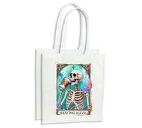 MERCHANDMANIA Pack 2 bolsas carta tarot graciosa meme vivo café dormido despierto cocina compra kitchen