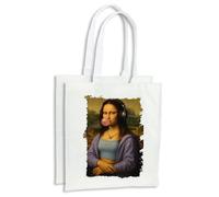 MERCHANDMANIA Pack 2 bolsas cuadro arte gracioso yokonda mona lisa moderna cocina compra kitchen