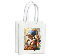 MERCHANDMANIA Pack 2 bolsas cuadro arte ja joven de la perla moderna gafas woke cocina compra kitchen