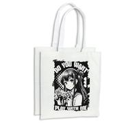 MERCHANDMANIA Pack 2 bolsas frase graciosa anime wanna play with me videojuegos cocina compra kitchen