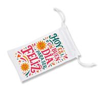 MERCHANDMANIA Pack 2 Fundas Bolsa Multiusos Frase motivadora Feliz Felicidad Buen Dia Gafas Dados rol Personalizada Color