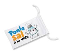 MERCHANDMANIA Pack 2 Fundas Bolsa Multiusos Frase motivadora Graciosa Vida Alegre Divertida Gafas Dados rol Personalizada Color
