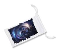 MERCHANDMANIA Pack 2 Fundas Bolsa Multiusos Reloj astronomico Astros Estrellas Tiempo Luna Cosmos Gafas Dados rol Personalizada Color