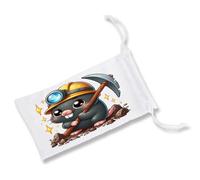 MERCHANDMANIA Pack 2 Fundas Bolsa Multiusos Topo minero profesion mineria Mineral Gafas Dados rol Personalizada Color