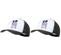 MERCHANDMANIA Pack 2 Gorras Negras Anime Chica Angel traviesa Gula Pecado Dibujo Cap