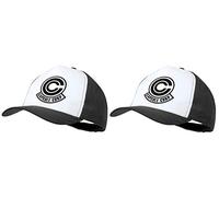 MERCHANDMANIA Pack 2 Gorras Negras Logo Dragon Capsule Corp Ball Bola Cap
