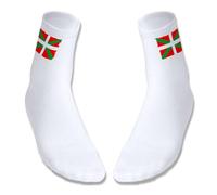 MERCHANDMANIA Pack 2 pares de calcetines suaves talla S-M bandera de euskadi españa comunidad autonoma vasca deportivos moda poliester