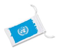 MERCHANDMANIA Pack con 3 Fundas Bolsa Multiusos Bandera Naciones Unidas Pais Gobierno Mundial Gafas Dados rol Personalizada Color