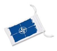 MERCHANDMANIA Pack con 3 Fundas Bolsa Multiusos Bandera OTAN organización tratado atlantico Norte Gafas Dados rol Personalizada Color