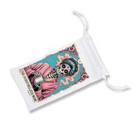 MERCHANDMANIA Pack con 3 Fundas Bolsa Multiusos Carta Tarot Graciosa Meme Madre café Lunes mañana Gafas Dados rol Personalizada Color