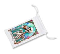 MERCHANDMANIA Pack con 3 Fundas Bolsa Multiusos Carta Tarot Graciosa Meme Vivo café Dormido Despierto Gafas Dados rol Personalizada Color