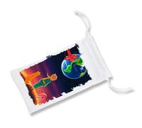 MERCHANDMANIA Pack con 3 Fundas Bolsa Multiusos el principito Luna Tierra Estrellas Universo Fantasia Zorro Gafas Dados rol Personalizada Color