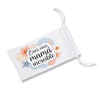 MERCHANDMANIA Pack con 3 Fundas Bolsa Multiusos Frase Bonita Dia de la Madre increible Mejor Mama Gafas Dados rol Personalizada Color